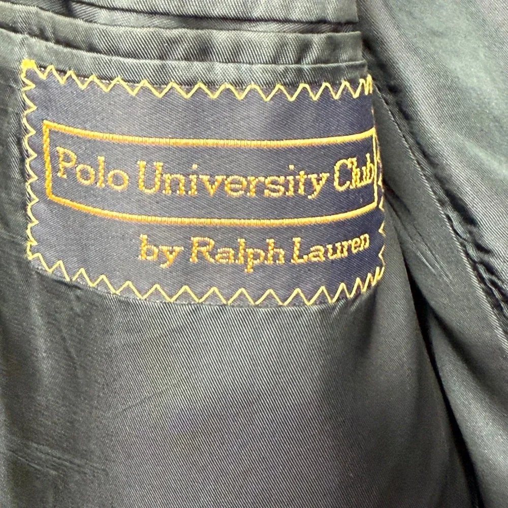 Polo University Club Blazer Mens 40R Navy Blue Two Button Sport Coat Jacket